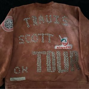 Brown Tie-dye Unisex Crewneck Merch- Travis Scott, UTOPIA Tour